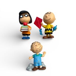 Just Play Peanuts Collector Figures - Lot of 3 - Charlie Brown, Marcie & Pig Pen